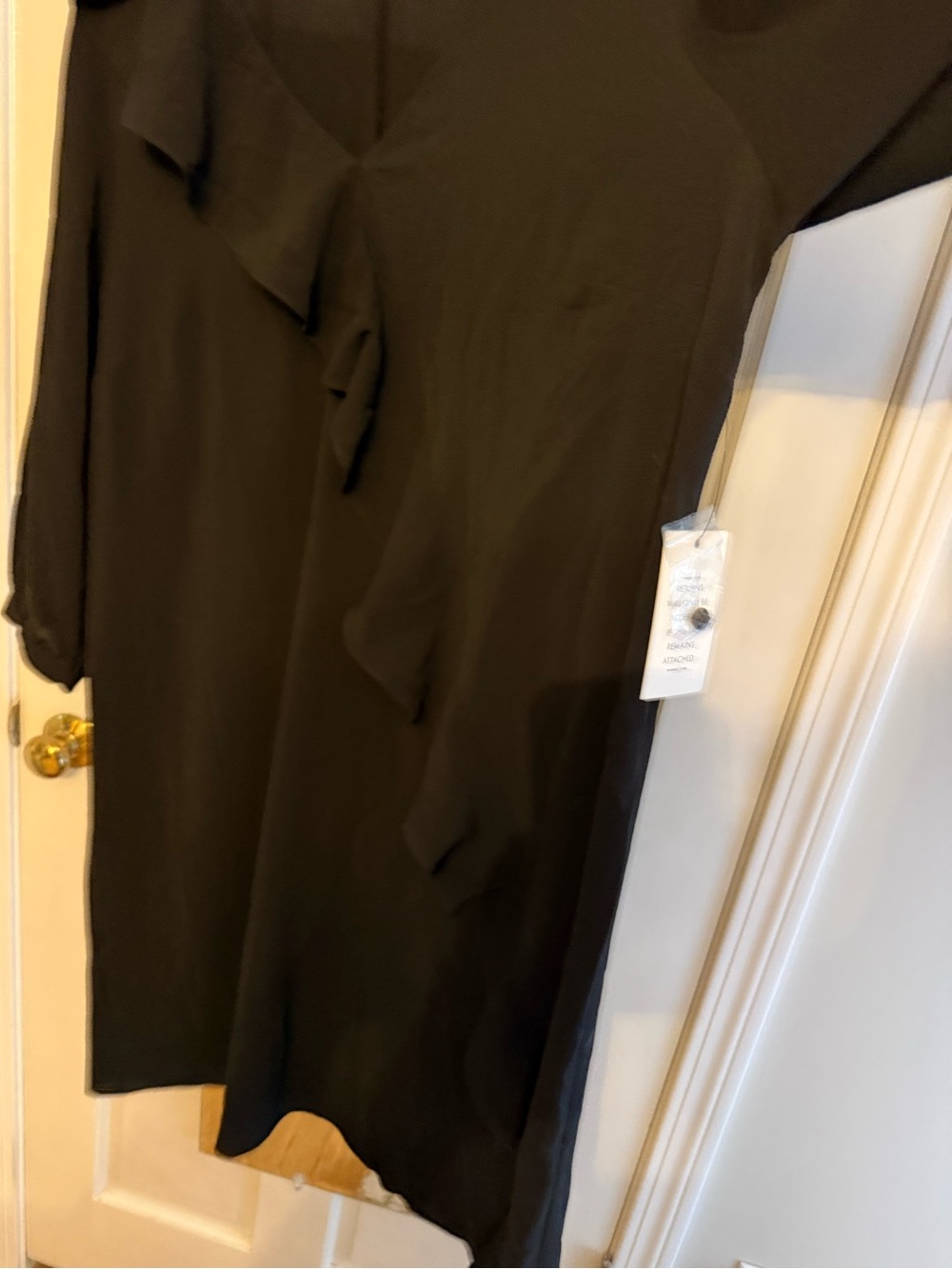 Eloquii Black Midi Dress with Ruffle Trim NWT